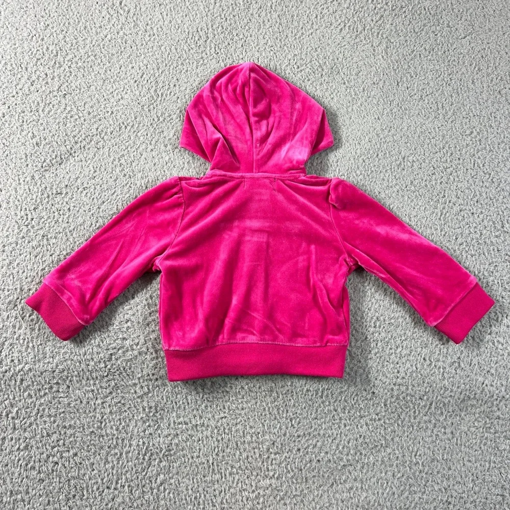 Ralph Lauren Tracksuit Girls 12M Pink Velour Zip‎ Hoodie and Pants Set Vintage